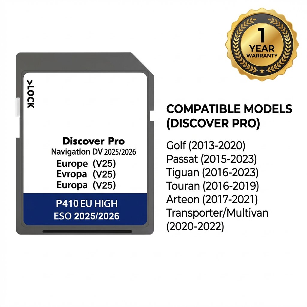 2024-2025 Europe Sat Nav SD Card for VW Discover Pro System V19